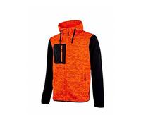 U-Power Rainbow, Sweat-shirt entièrement zippé, avec grandes poches, molleton doux, tissu en coton extensible, col haut, capuche réglable, vêtements d'hiver confortables (ORANGE FLUO 4XL)
