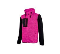 U-Power Rainbow, Sweat-shirt entièrement zippé, avec grandes poches, polaire dou Ce, tissu en coton extensible, col haut, capuche réglable, vêtements d'hiver confortables (BLACK FUCSIA L)