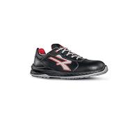 U-Power Red Industry® Parigi, Chaussures de sécurité unisexes, légères, flexibles, anti-crevaison en cuir, avec insert Infinergy, avec embouts en aluminium (Black 43)