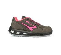 U-Power Red Lion Candy, Chaussures de sécurité unisexes, Baskets en cuir légères, flexibles et anti-crevaison, avec insert Infinergy, avec embouts en aluminium (Grey & Pink 38)