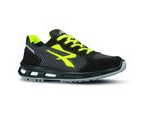 U-POWER Red Pro® Asher, Chaussures de sécurité, légères et confortables, nylon ultra respirant, anti-crevaison, insert Infinergy, avec embouts en aluminium (Black 43)