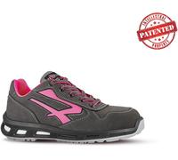 U-Power Red Lion Candy, Chaussures de sécurité unisexes, Baskets en cuir légères, flexibles et anti-crevaison, avec insert Infinergy, avec embouts en aluminium (Grey & Pink 36)