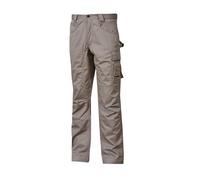 U-Power SMILE, Pantalon de travail pour homme, pantalon cargo à taille élastique, avec poches genouillères, multi-poches, tissu confortable, vêtement extérieur résistant et durable (STONE GREY 48)