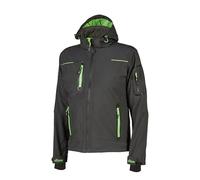 U-Power Space, Veste Softshell, avec Capuche Amovible, Grandes Poches, Fermeture Éclair Intégrale, Coupe-Vent, Imperméable, Tissu Durable, Confortable, Vêtements d'extérieur (ASPHALT GREY GREEN L)