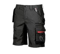 U-Power START, Short cargo pour homme, demi-pantalon coupe slim, avec fermeture à boutons, grandes poches multiples, tissu en coton extensible, vêtements d'extérieur confortables (Black Carbon 50)