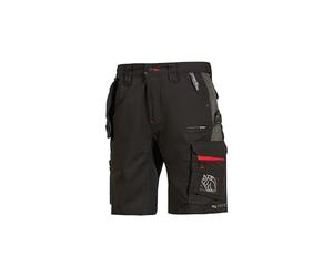 U-Power START, Short cargo pour homme, demi-pantalon coupe slim, avec fermeture à boutons, grandes poches multiples, tissu en coton extensible, vêtements d'extérieur confortables (Black Carbon 48)