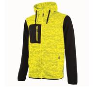 U-Power sweat-shirt zippé RAINBOW jaune, col montant, 100% polyester (S-3XL) M
