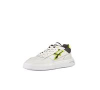 U-Power Urban Lifestyle Harlow, Chaussures de Sport et décontractées Blanches, Noires et Jaunes Fluo en Cuir Souple, Baskets Basses avec Semelle antidérapante avec Insert Infinergy, idéales pour Un