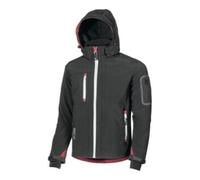 U-Power Metropolis, Veste polaire dou Ce Coquille pour homme, vêtements d'hiver décontractés, avec capuche, tissu extensible, imperméable, coupe-vent, manteau rembourré entièrement zippé (Black Carbon L)