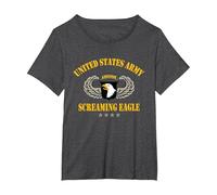 U.S Army 101st Airborne Screaming Eagle Veterans Day T-Shirt, Femme Grandes Tailles, Chiné Foncé, 2X