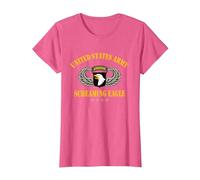 U.S Army 101st Airborne Screaming Eagle Veterans Day T-Shirt, Femme, Rose Chiné, L