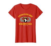 U.S Army 101st Airborne Screaming Eagle Veterans Day T-Shirt, Femme, Rouge, 3XL