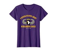 U.S Army 101st Airborne Screaming Eagle Veterans Day T-Shirt, Femme, Violet, XS