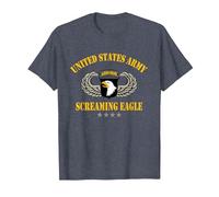 U.S Army 101st Airborne Screaming Eagle Veterans Day T-Shirt, Homme, Bleu Chiné, XL