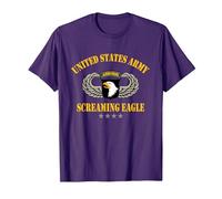 U.S Army 101st Airborne Screaming Eagle Veterans Day T-Shirt, Homme, Violet, M