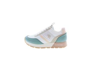 U.S. POLO ASSN. Baskets basses 'Nobi' bleu cyan / greige / pêche / blanc, Taille 40