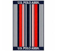 U.S. POLO ASSN. Grande Serviette de Plage (101,6 x 177,8 cm) à Rayures Nautiques - Parfaite pour la Plage, la Piscine, Le Bateau, la Gym, Le Camping, Le Yoga en Plein air et Le Pilates (Rayures Bon
