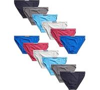 U.S. Polo Assn. Lot de 12 culottes de bikini pour homme Coupe classique Tailles S à 3XL, Rouge/bleu/gris chiné/magenta-lot de 12, X-Large