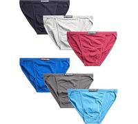 U.S. Polo Assn. Lot de 6 culottes de bikini taille basse pour homme (S-XL), Rouge/bleu/gris chiné/magenta, X-Large