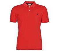 U.S. Polo Assn. Men's Solid Polo With Small Pony, Engine Red/Black, Large