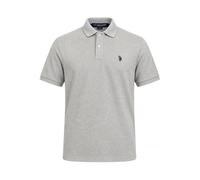 U.S. Polo Assn. Men's Solid Polo With Small Pony, Heather Grey/Black, X-Large