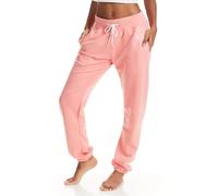 U.S. Polo Assn. Pantalon de survêtement pour femme avec poches, pantalon de jogging en tissu éponge français ou pantalon de survêtement à jambe large pour femme, Corail chiné - Avec poches, Taille M