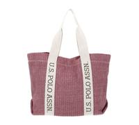 U.S. POLO ASSN. Sac shopper L rose beige en cuir pour femme Beach Straw Shopper 261445