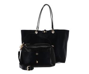 U.S. Polo Assn. sac shopper sac à épaule Axtell Reversible Shopping Bag Black + Black Python noir