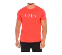 U.s. Polo Assn. - T-shirt à manches courtes avec encolure côtelée - Homme - Tops - Rouge - Taille: XL