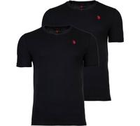 U.S. POLO ASSN. T-shirts homme, lot de 2 - col en V, logo brodé, coton noir 2XL