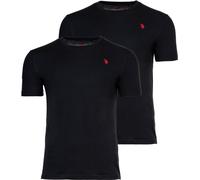 U.S. POLO ASSN. T-shirts homme, lot de 2 - col rond, logo brodé, coton noir 2XL