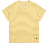 U.S. Polo Assn U. S. Polo Assn U. S. Polo Assn Yellow Womens Open Knit Short Sleeve 100% Cotton Crochet Jumper