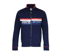 U.S. POLO ASSN. Veste de survêtement bleu foncé / rouge sang / blanc, Taille M