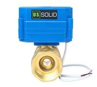 U.S. Solid 1 1/4" Vanne motorisée Laiton Vanne a sphere 2 voies motorisée electrique 9-24V AC/DC, 2 fils, retour automatique NC