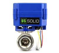 U.S. Solid 1/4" Vanne motorisée acier inoxydable Vanne a sphere 2 voies motorisée electrique, 9-24V AC/DC, 3 fils