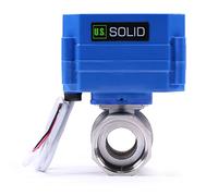 U.S. Solid 1" Vanne motorisée acier inoxydable Vanne a sphere 2 voies motorisée electrique 220V AC, 2 fils, retour automatique NC