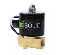 U.S. Solid 12V DC 3/8" G Electrique Électrovanne Laiton Normalement fermé "NC" Solenoid Valve entraînement direct Air Eau Huile