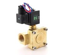 U.S. Solid 230V AC 3/4" G Electrique Électrovanne Laiton Normalement fermé "NC", Air Eau Huile, VITON, Type de pilote