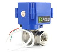 U.S. Solid 3/4" Vanne motorisée acier inoxydable Vanne a sphere 2 voies motorisée electrique 220V AC, 2 fils, retour automatique NC, Port standard