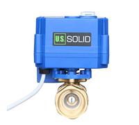 U.S. Solid 3/4" Vanne Motorisée Laiton avec Fonction Manuelle, Vanne a sphere 2 voies motorisée electrique, 9-24V AC/DC, 2 fils, retour automatique NC