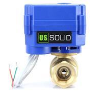 U.S. Solid 3/4" Vanne motorisée Laiton Vanne a sphere 2 voies motorisée electrique, 9-24V AC/DC, 2 fils, retour automatique NC