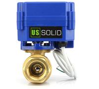 U.S. Solid 3/4" Vanne motorisée Laiton Vanne a sphere 2 voies motorisée electrique, 9-24V DC, 2 fils, Anti polarité