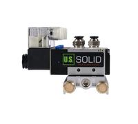 U.S. Solid 4V210-08 4 électrovannes pneumatiques 2 positions 5 voies base collecteur DC 12 V