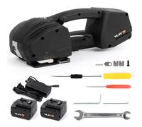 U.S. Solid Appareil de cerclage automatique avec écran LCD, 2 batteries de 4000 mAh pour bandes PP/PET de 13 à 16 mm, machine de cerclage électrique pour boîtes et palettes