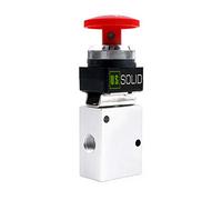 U.S. Solid Bouton poussoir de style champignon à verrouillage NPT rouge 6,35 mm, 3 voies, 2 positions de contrôle pneumatique U.S. Solid