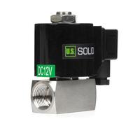 U.S. Solid Électrovanne à haute pression 1/2" - 160 bar en acier inoxydable 12 V CC haute pression résistante aux hautes températures - 60-180 ℃, IP65, filetage G