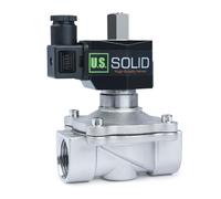 U.S. Solid Électrovanne acier inoxydable 12 V CC 1" - Normalement ouverte, filetage G, joint VITON, pour eau, air, huile