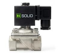 U.S. Solid Électrovanne acier inoxydable 3/4" - 12 V DC, normalement fermée, joint VITON, type boîte de jonction, filetage G