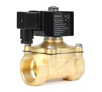 U.S. Solid Électrovanne électrique 12 V CC normalement fermée 10 bar, Viton (1 1/4", laiton)