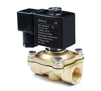 U.S. Solid Électrovanne électrique 12 V CC normalement fermée 10 bar, Viton (1/2", laiton)